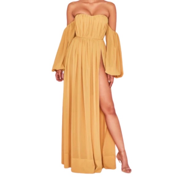 House of CB Dresses & Skirts - House of CB - Marlena Mustard Chiron Dress